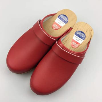 Lederen damesklompen classic rood, Ophalen of Verzenden, Nieuw
