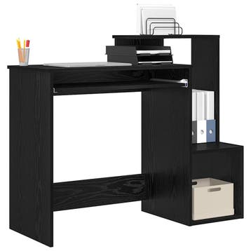 vidaXL Bureau Zwart Eiken 106 x 41 x 88,5 cm Bewerkt hout, Verzenden, Nieuw
