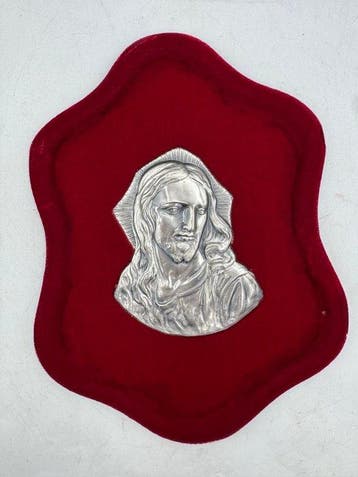 Bloksnijwerk/relief, Cristo - 28 cm - .800 zilver, Antiek en Kunst