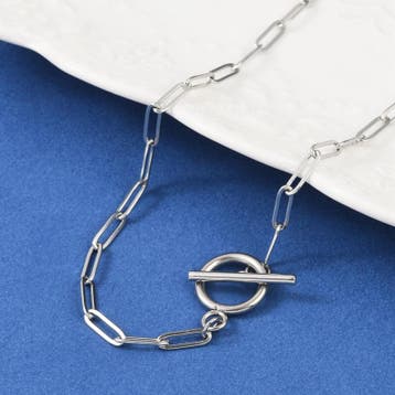 1 x Unisex ketting van 304 RVS – paperclip ketting 45 cm.., Ophalen of Verzenden, Nieuw, Kraal
