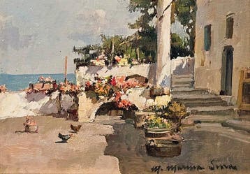 Mario Maresca Serra (1912 - 1991) - Terrazza fiorita