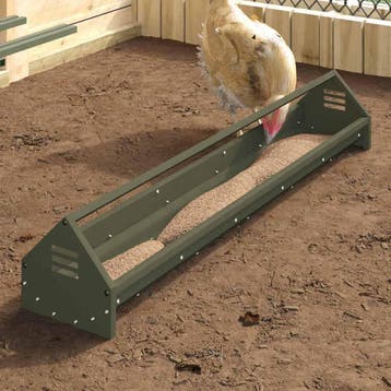 vidaXL Kippen voederbak Olijfgroen 108 x 20,5 x 20 cm 5 kg, Dieren en Toebehoren, Verzenden, Nieuw