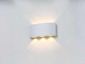 Veiling - 4x 6W LED ovaal Wandlamp zes licht zand wit warm w, Nieuw