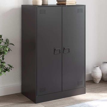 vidaXL Dressoir 67x39x107 cm staal zwart, Verzenden, Nieuw, 50 tot 100 cm, Metaal