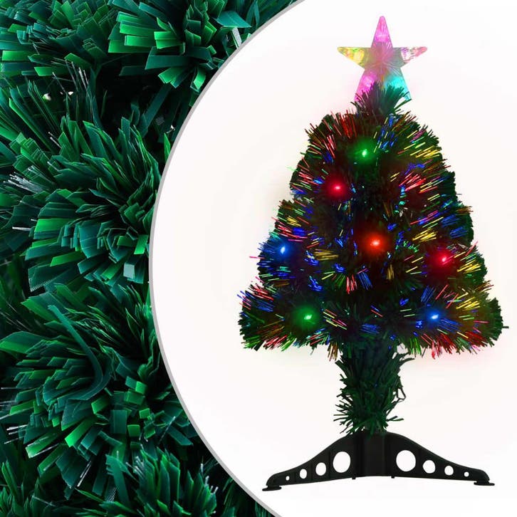 vidaXL Voorverlichte kerstboom met standaard en LED 64 cm, Diversen, Kerst, Nieuw, Verzenden