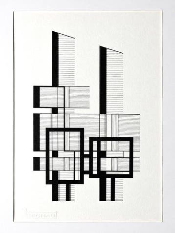 Eugène Eechaut (1928-2019) - Minimalist Abstract Composition, Antiek en Kunst
