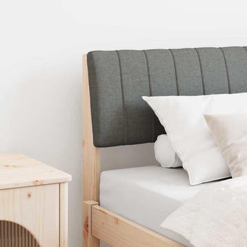 vidaXL Gestoffeerd hoofdbord Donkergrijs 80 cm Massief, Verzenden, Nieuw, Bruin, Hout