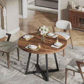 Ronde Eettafel 80cm voor 2-4 Personen - Industrieel Design m, Huis en Inrichting, Verzenden, Nieuw