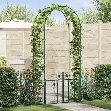 vidaXL Tuin Boog Groen 203 x 50 x 218 cm Staal, Verzenden, Nieuw