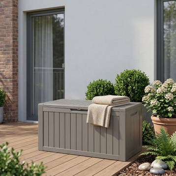 Tuin opbergbox Vades 300L kussenbox 117x47x59 cm lichtgrijs, Verzenden, Nieuw