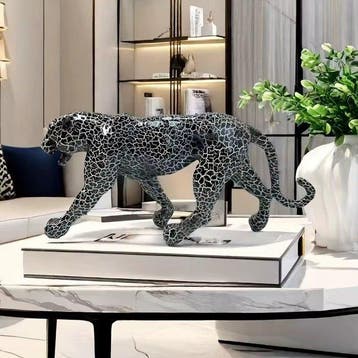 Decoratief ornament - Leopard Sculpture Modern Geometric