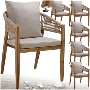 Tuinstoel Manacor, ropedesign - zandkleur, Set van 6, Verzenden, Nieuw