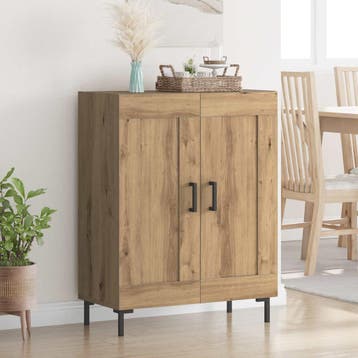 vidaXL Dressoir Artisan Eiken 69,5 x 34 x 90 cm, Huis en Inrichting, Kasten | Dressoirs, Verzenden, Nieuw, Overige houtsoorten
