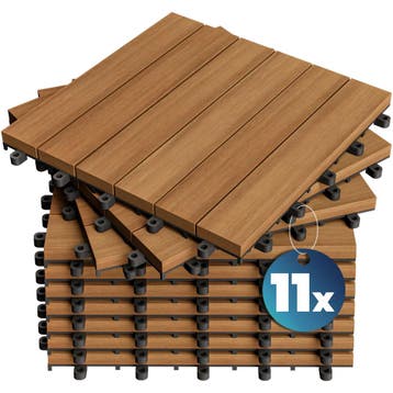 Houten tegel acaciahout FSC®-gecertificeerd set van 11 30.., Verzenden, Nieuw