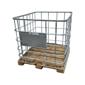 IBC kooi houten pallet IBC011, Zo goed als nieuw