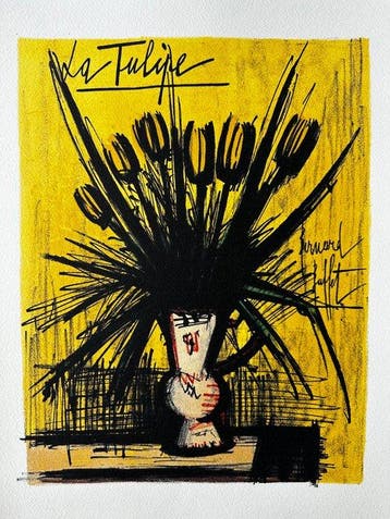Bernard Buffet (1928-1999) - La tulipe, Antiek en Kunst