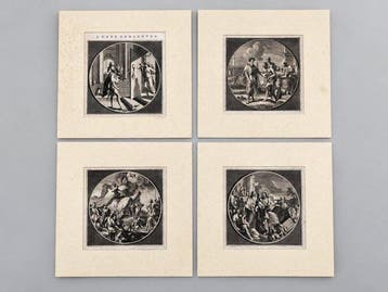 Jacob Cats – J. Cats Gedachten - Vier antieke kopergravures