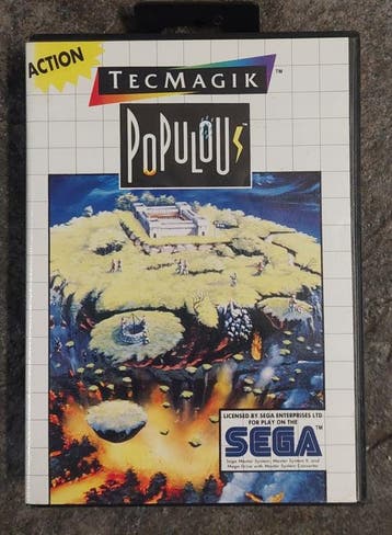 Populous (Sega master system tweedehands game), Ophalen of Verzenden, Zo goed als nieuw
