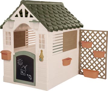 Dolu Garden Wit/Grijs Speelhuisje incl. Tafel en 2 Stoeltjes - Speelgoed | Buiten | Speeltoestellen