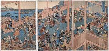 Utagawa Kuniteru I · Zeldzaam Kka-periode kodomo-e drieluik