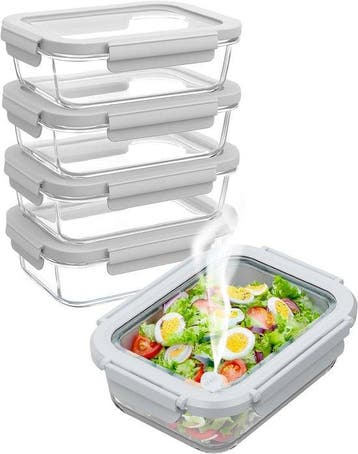 2dekans | Nord Kitchen Vershoudbakjes Set - met Glazen Stoom, Huis en Inrichting, Ophalen of Verzenden, Zo goed als nieuw
