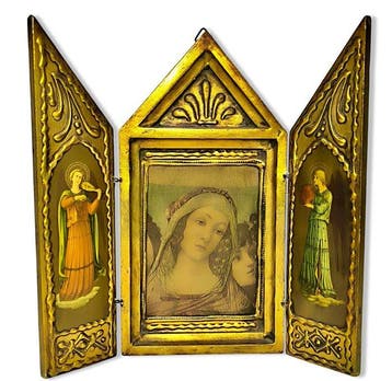 Drieluik - Hout - 1950-1960 - Religieuze triptiek