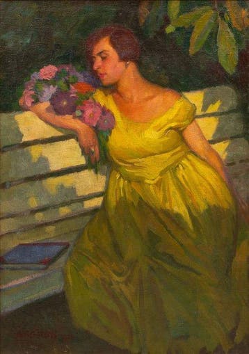 Ernoe Agoston (1889-1957) - Lady in the Garden