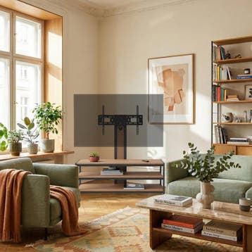 TV-beugel Stockholm met TV meubel 120x40x90/99/108 cm zwart, Verzenden, Nieuw
