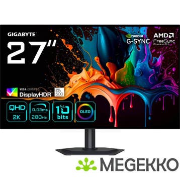 Gigabyte MO27Q28G 27  Quad HD 280Hz WOLED Gaming monitor, Computers en Software, Verzenden, Nieuw, Gigabyte