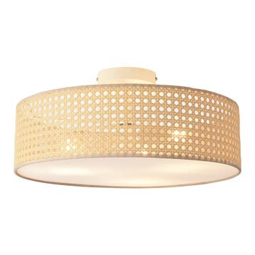Design plafondlamp Ascot 3xE27 wit en rotan look lux.pro, Huis en Inrichting, Lampen | Plafondlampen, Verzenden, Nieuw