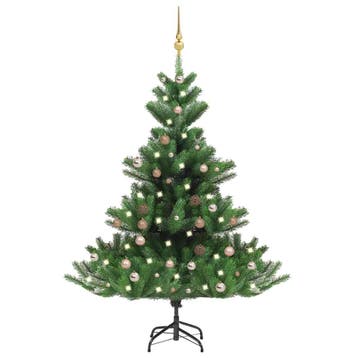 vidaXL Kunstkerstboom Nordmann met LEDs en kerstballen 180, Verzenden, Nieuw