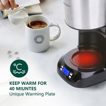 Koffiezetapparaat - filterkoffie - Glazen pot - RVS •, Verzenden, Zo goed als nieuw