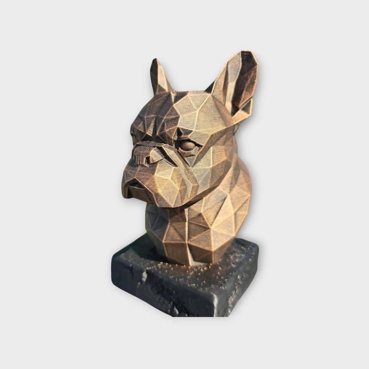 Bust of a French Bulldog Low Poly Bust dog statue - handpain, Verzamelen, Beelden en Beeldjes, Nieuw, Verzenden