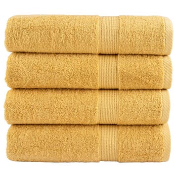 vidaXL Badhanddoeken SOLUND 4 st 600 g/m² 70x140 cm, Verzenden, Nieuw, Goud
