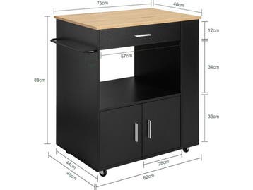 SoBuy FKW113-SCH - Keukenkast - Zwarte Multifunctionele, Verzenden, Nieuw