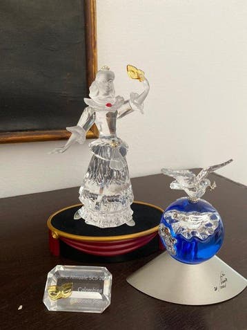 Swarovski - Figuur - Swarovski anno 2000 Colombina e Crystal