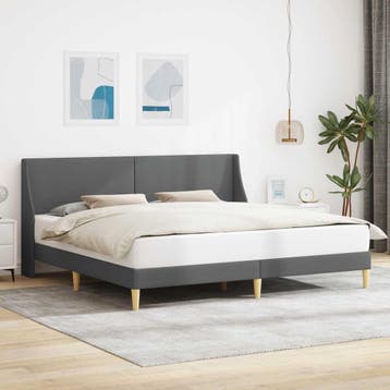 vidaXL Bedframe met hoofdeinde aansluitplaat, Verzenden, Nieuw, Stof