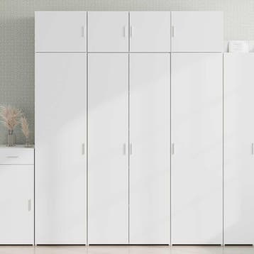 vidaXL Opbergkast 80x42,5x225 cm bewerkt hout wit, Minder dan 50 cm, Nieuw, Overige houtsoorten, Verzenden