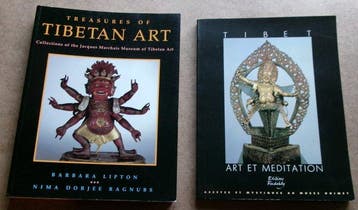 Set van 2 uitermate zeldzame oude boeken over Tibetaanse, Antiek en Kunst