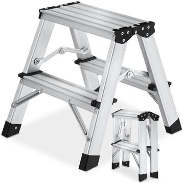 Dubbelzijdige aluminium trapladder, opklapbaar, antislip, Verzenden, Nieuw