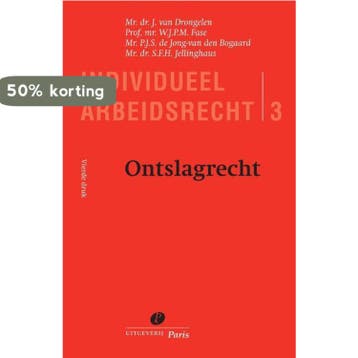 Individueel arbeidsrecht / 3 ontslagrecht - S.F.H., Verzenden, Zo goed als nieuw, S.F.H. Jellinghaus