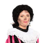 Pietenpruik luxe met staartjes zwart, Verzenden, Nieuw, Feestartikel