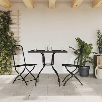 vidaXL 3-delige Tuinset metaal gaas antracietkleurig, 2 zitplaatsen, Overige materialen, Verzenden, Nieuw