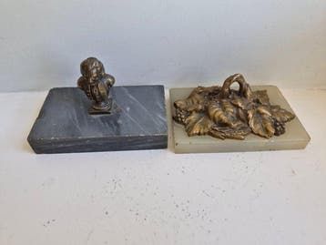 Presse-papier (2) - Brons, Marmer, Onyx