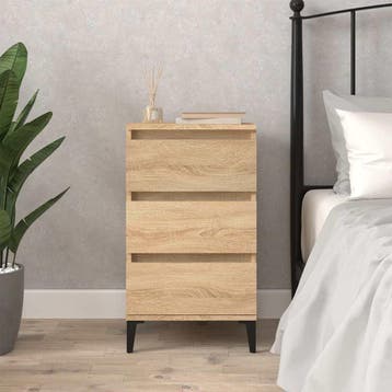 vidaXL Nachtkastje 40x35x70 cm bewerkt hout sonoma, Minder dan 45 cm, Verzenden, Nieuw, 70 cm of meer