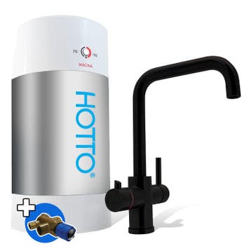 HOTTO Combi 8L – Quadro Zwart 3-in-1 Kraan met Inlaatcombi, Huis en Inrichting, Ophalen of Verzenden, Nieuw