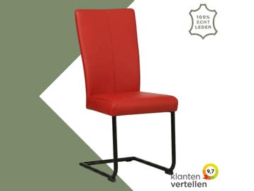 Leren eetkamerstoel Dry - Toledo Ducati (rood) - Sledepoot, Nieuw, Leer, Ophalen of Verzenden, Rood