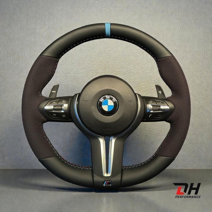 BMW stuur leder alcantara 12h markering blauw M Stitching, Auto-onderdelen, Besturing, Nieuw, Herkomst onderdeel bekend, 3 maanden garantie