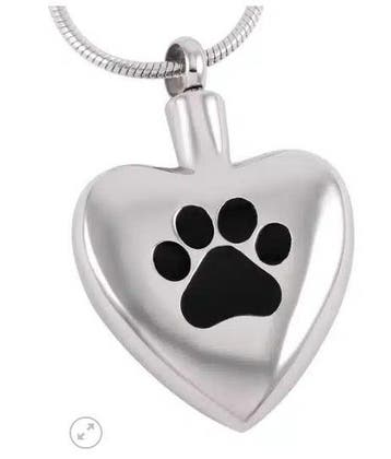 Assieraad, ashanger hart zilver dierenpoot afgerond, Nieuw, Zilver, Overige materialen, Hart