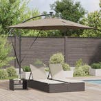 vidaXL Parasol Taupe 249 x 249 x 250 cm Polyester en, Tuin en Terras, Verzenden, Nieuw, 2 tot 3 meter